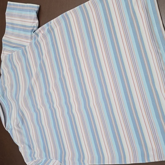 OXFORD Striped Polo Shirt Blue and White  - Blue Haven Sz XL - Picture 6 of 9